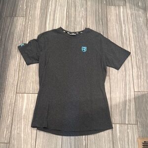 Gray T-Shirt with Blue Logo